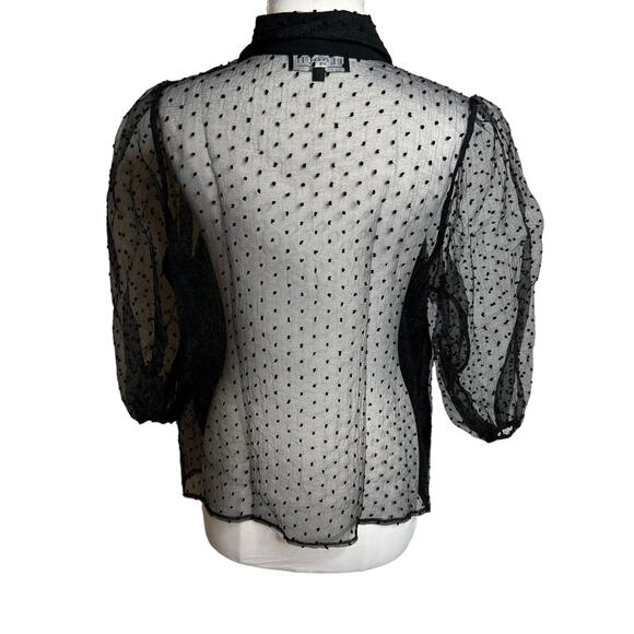 Eloquii Swiss dot organza top black sz 16 - Picture 7 of 8